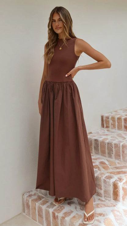 Alita Maxi Dress - Chocolate