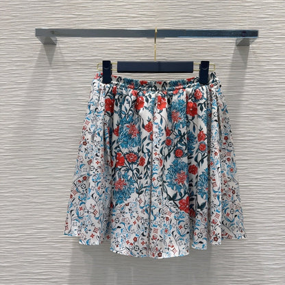 LV 25S Brilliant Flower Skirt Multicolor Cotton