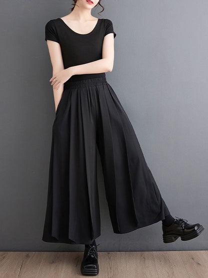 Loose Ninth Pants Pleated Casual Pants Bottoms
