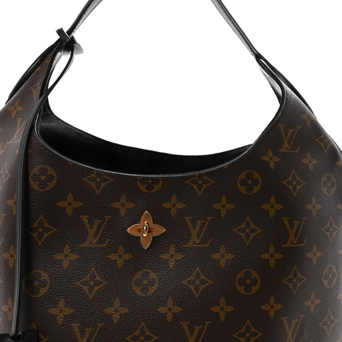 Monogram Flower Hobo Black