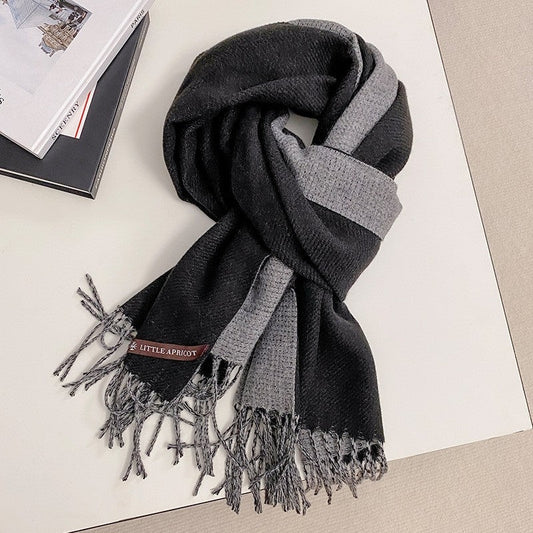 Color Blocking Imitation Cashmere Scarf