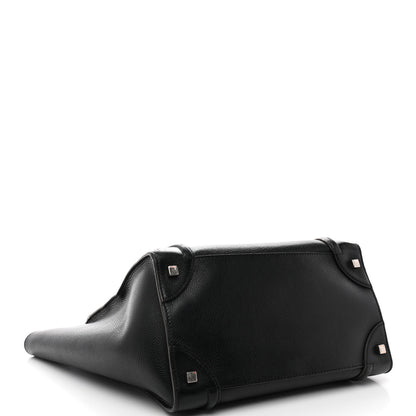 Drummed Calfskin Mini Luggage Black