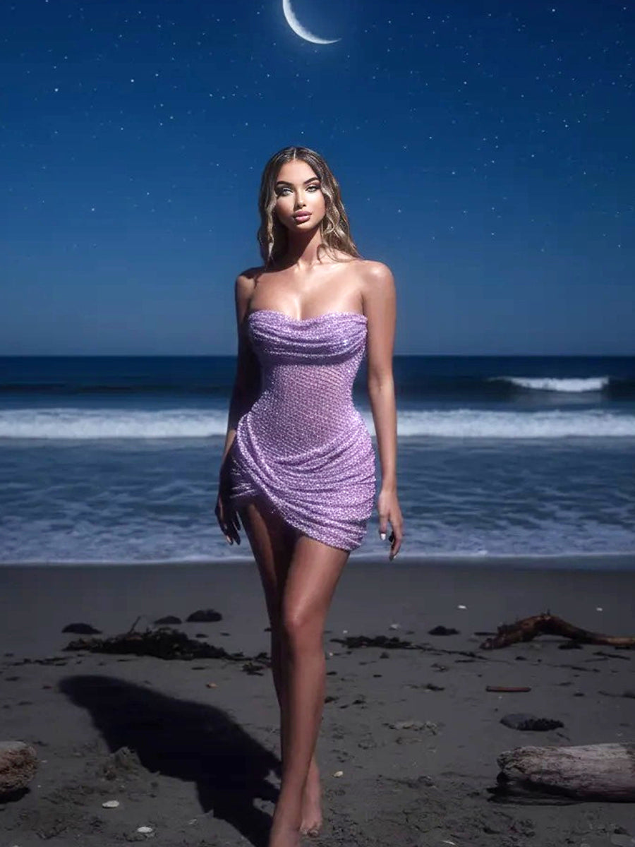 Amabel Mini Dress In purple