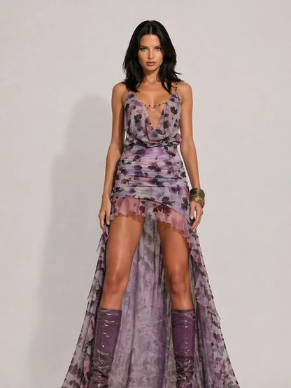 Mila Cutout Backless Strappy Mesh Maxi Dress