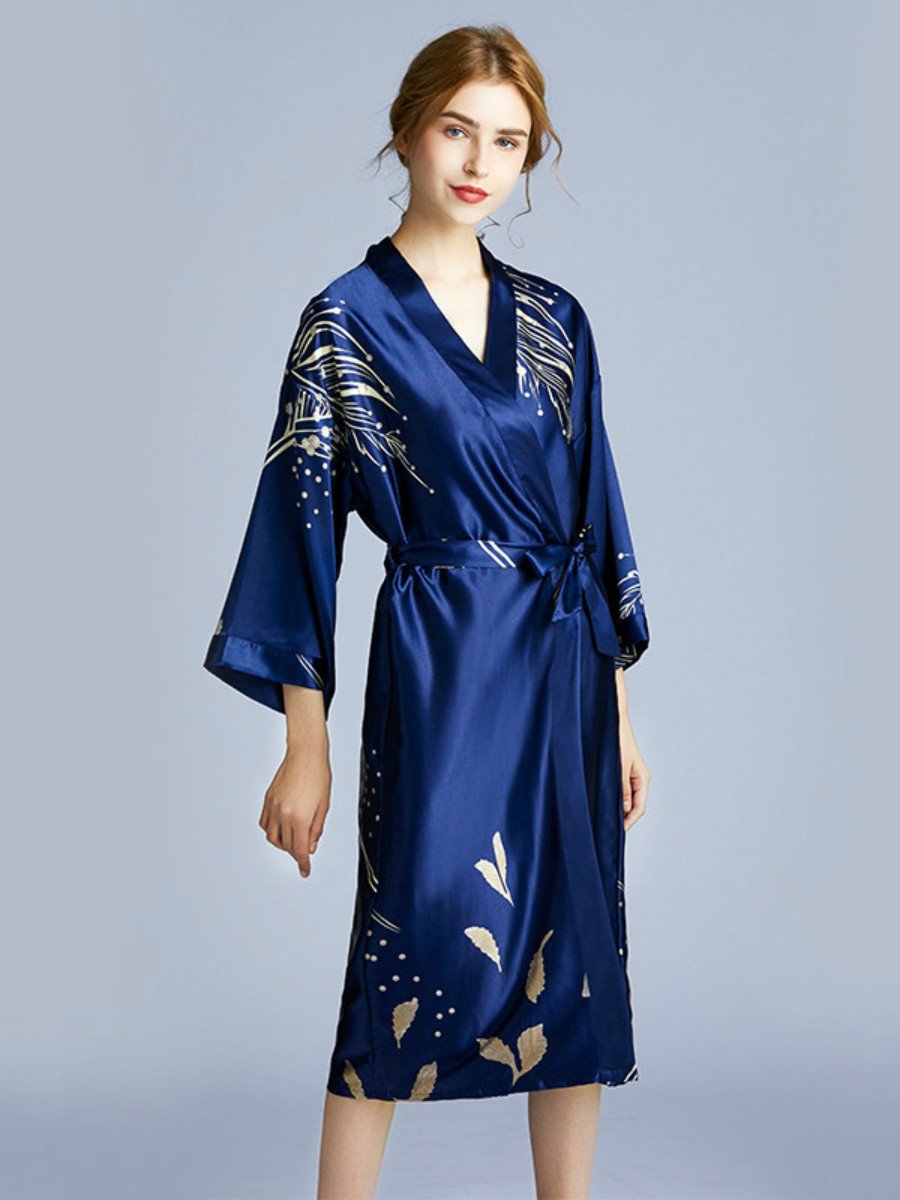 Yaoting Silk Wedding Pajamas Ladies Spring And Summer Long Bridesmaid Red Bride Morning Gown Home Gown 2