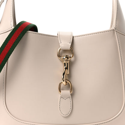 Ancora Calfskin Web Small Jackie Shoulder Bag Light Grey