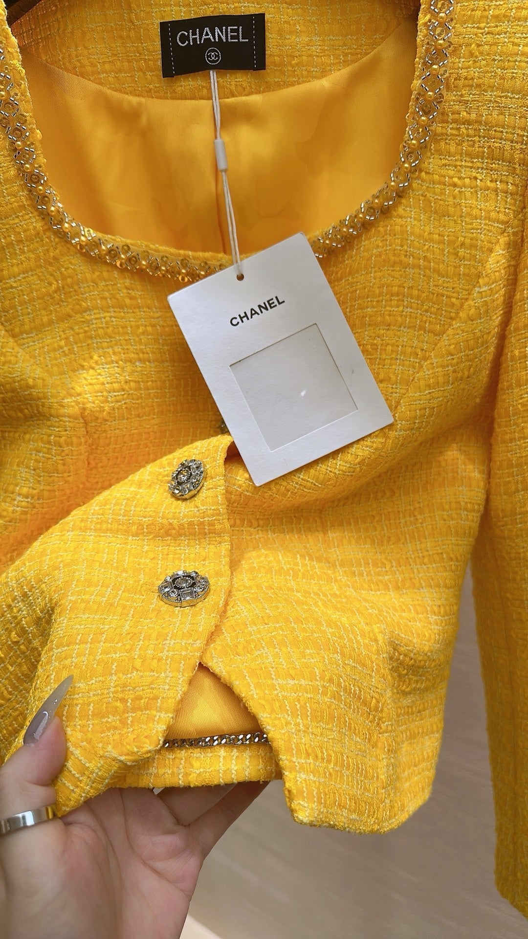 CHANEL JACKET YELLOW IN TWEED