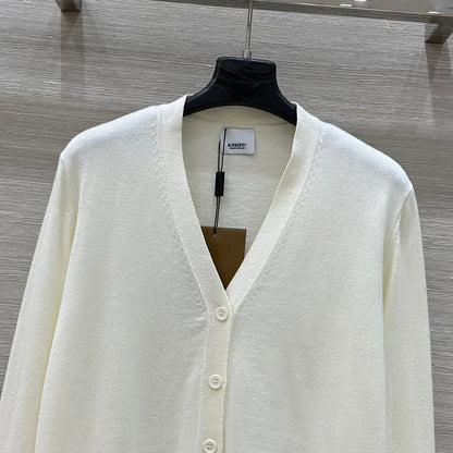 Bur 25 Cardigan Black And White Cashmere