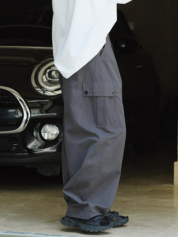 Leisure Fashion Wide Leg High Waisted Solid Color Pants