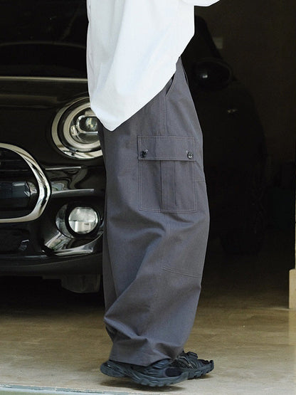 Leisure Fashion Wide Leg High Waisted Solid Color Pants