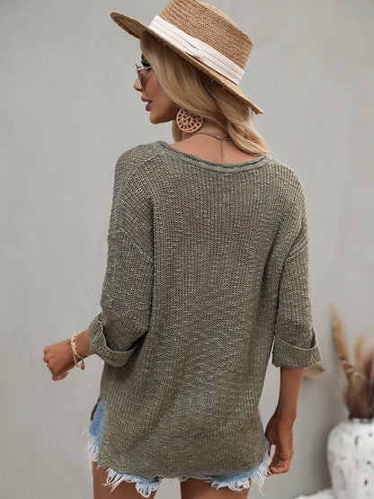 Simple Casual 4 Colors Sweater Top