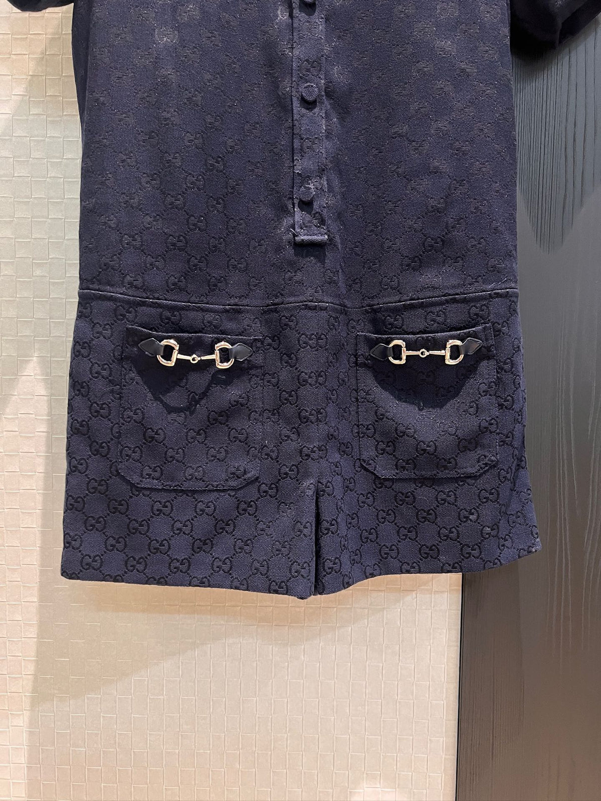 Gucci Jumpsuit Short Dark Blue Polyester Fiber