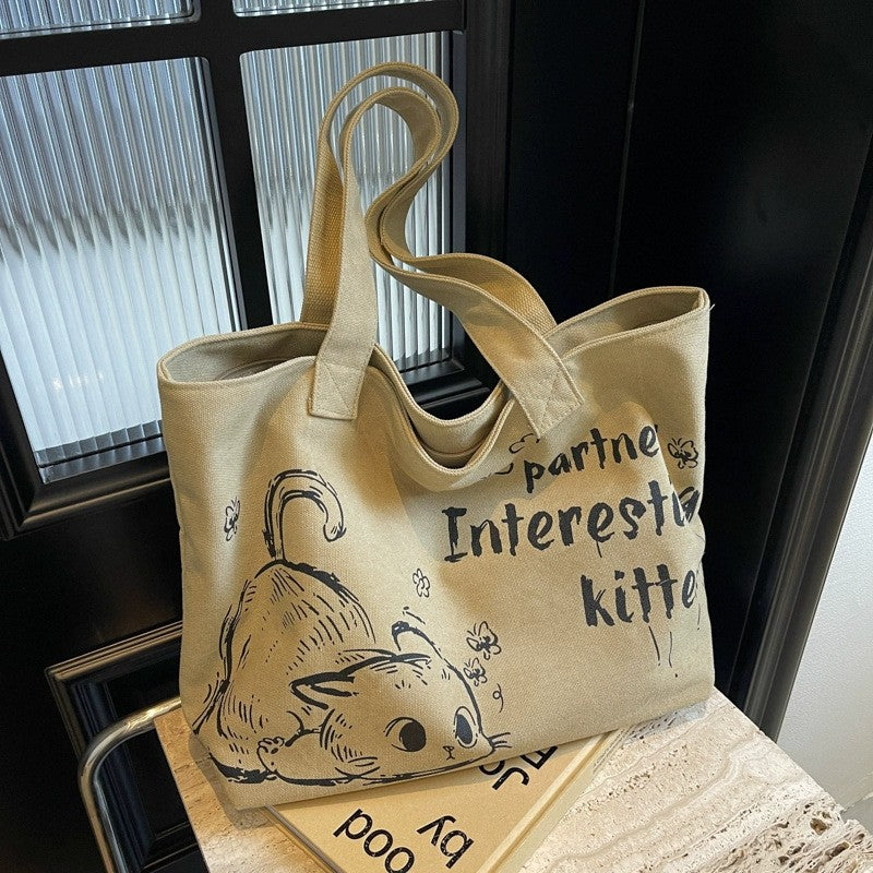Women Single Shoulder Canvas Large Capacity Handbag