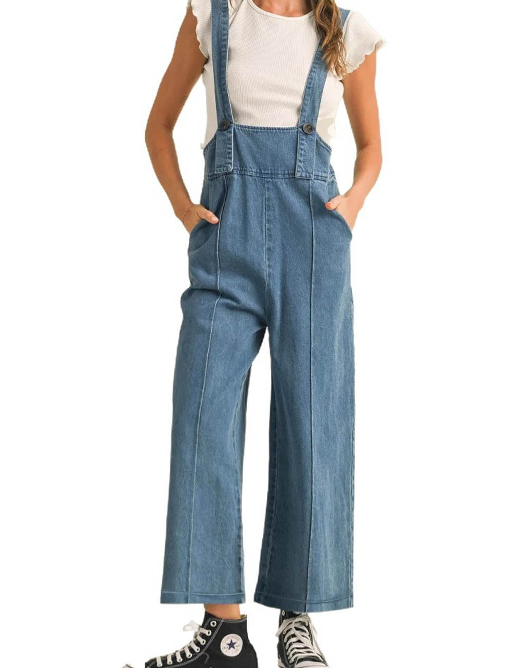 Casual Loose Wide Leg Denim Overalls