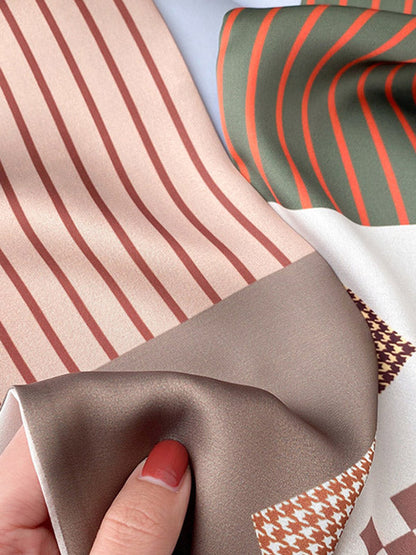 Urban Silk Imitation Striped Printed Scarf