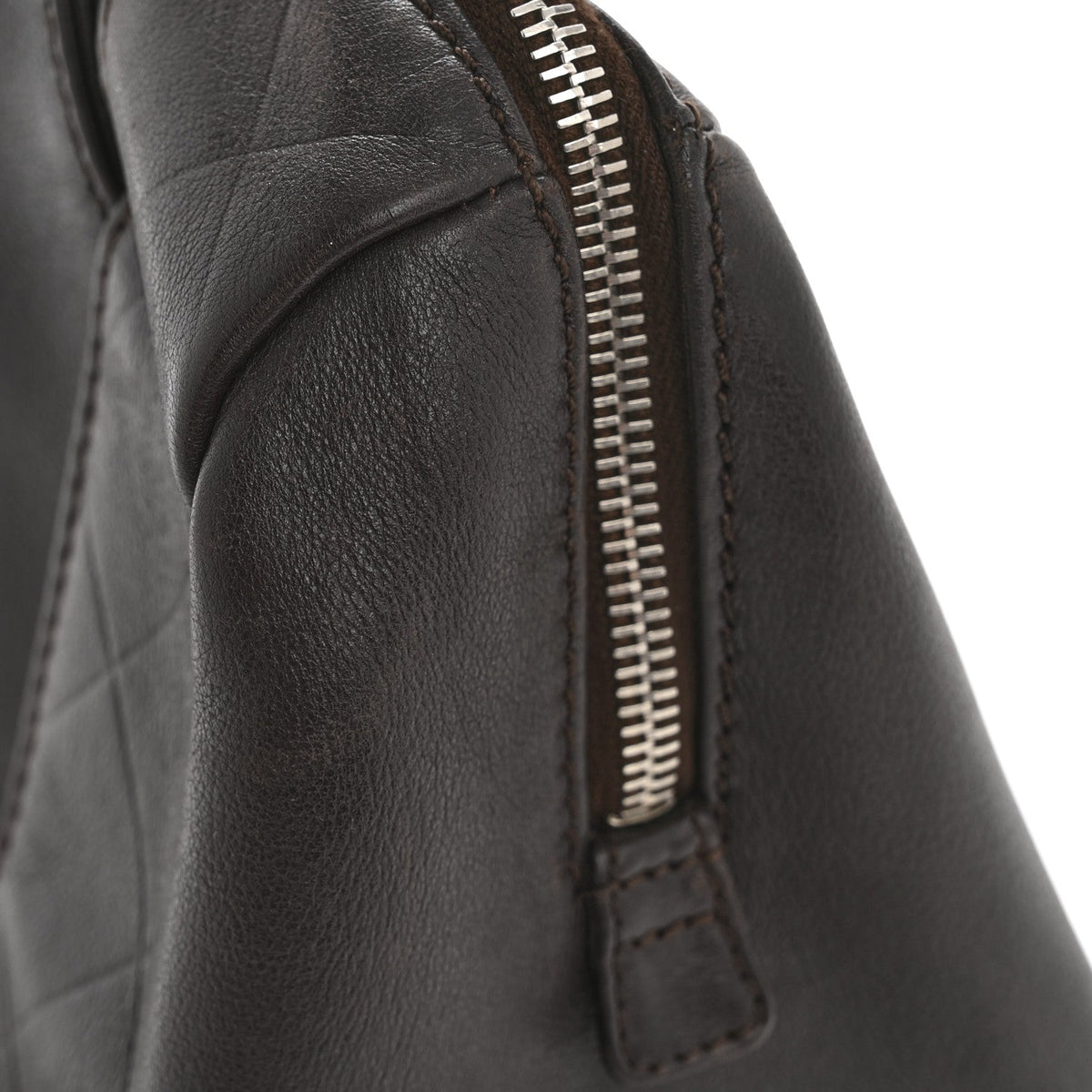 Calfskin Chevron CC All Day Long Boston Brown