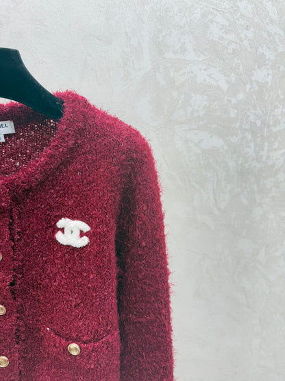 Chanel 2025 Cardigan Red Wool 716309