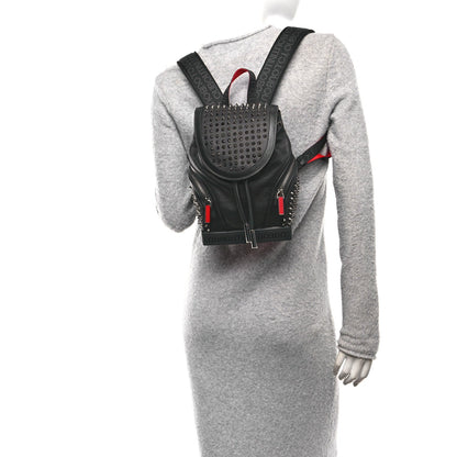 Calfskin Spiked Small Explorafunk Backpack Black