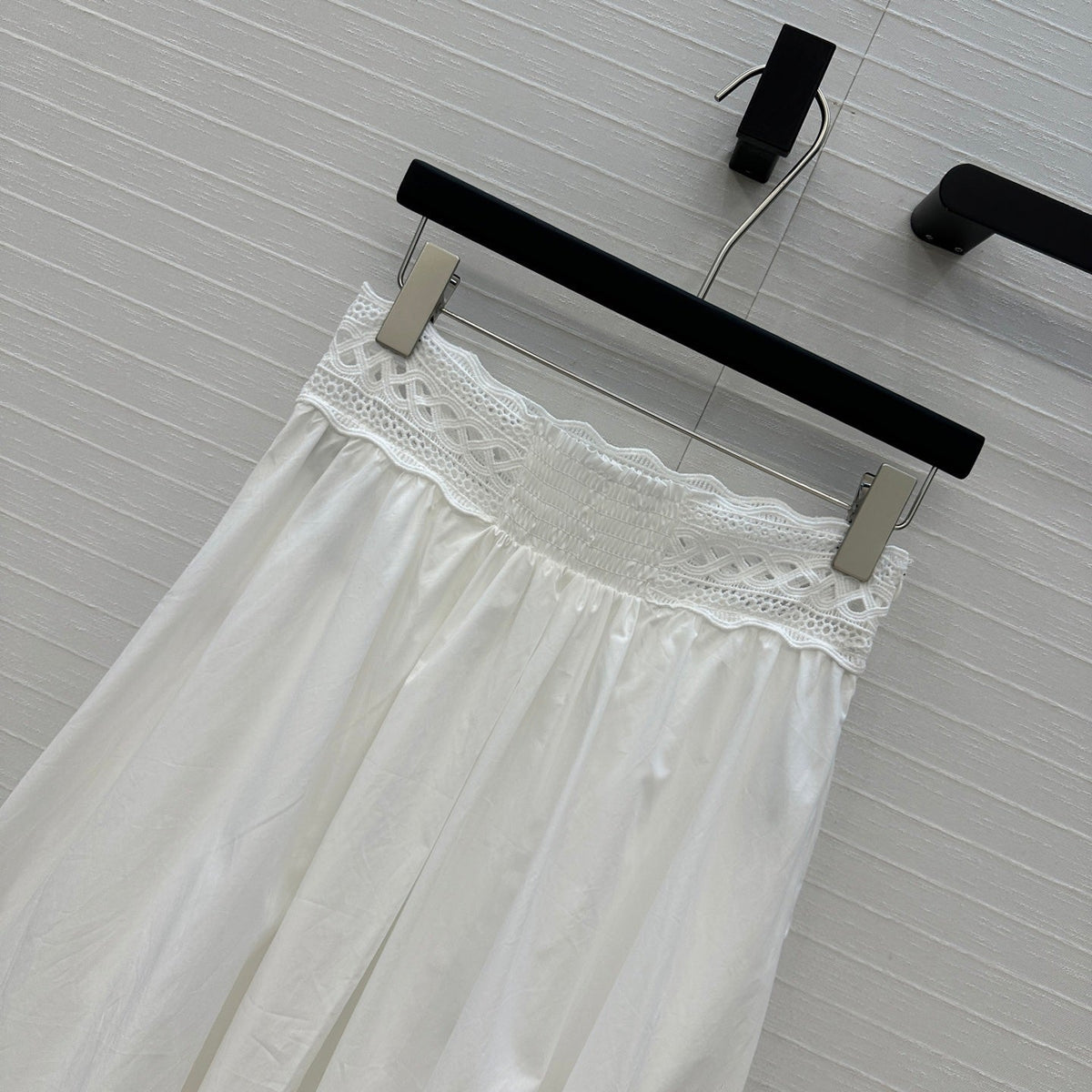 Celine Long Skirt White Cotton Silk