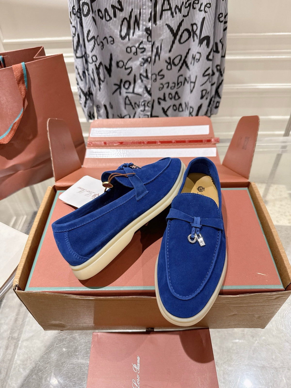 LP Summer Charms Walk Loafers Navy Blue Suede 565860