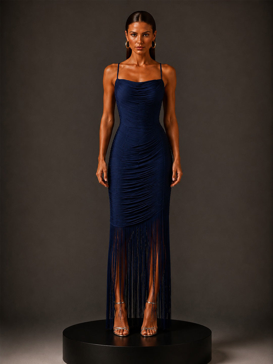 Penelope Strappy Tassel Bandage Midi Dress
