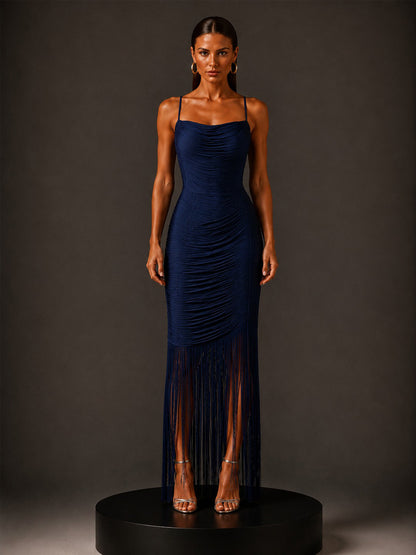 Penelope Strappy Tassel Bandage Midi Dress