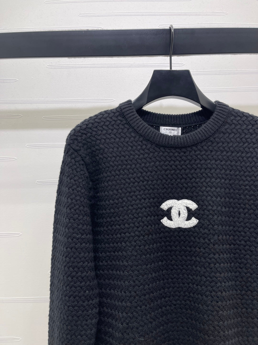 CHANEL 26 LOGO KNIT BLACK SWEATER 335407