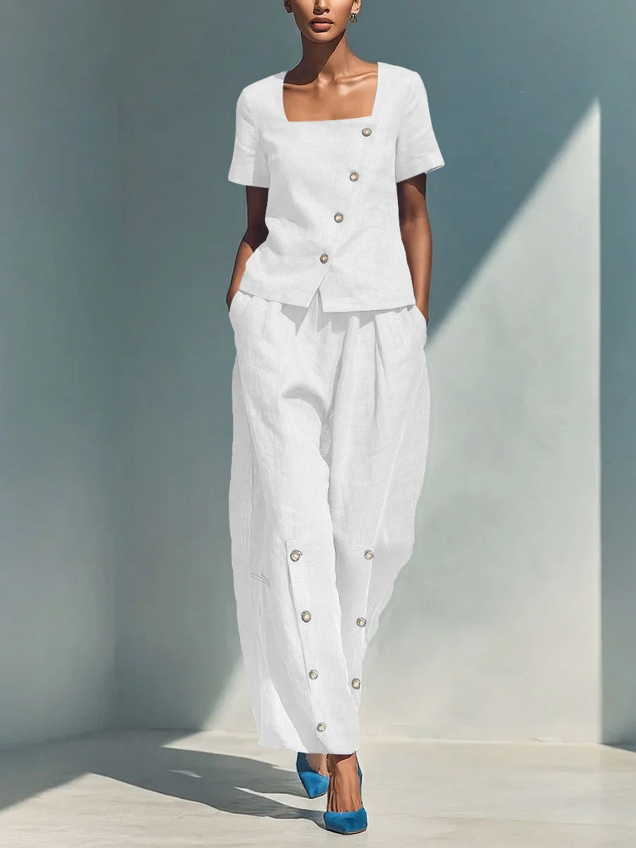 Tailored Linen Two-Piece Set