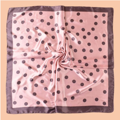 Scarvii - Vintage Polka Dot Silky Square Scarf