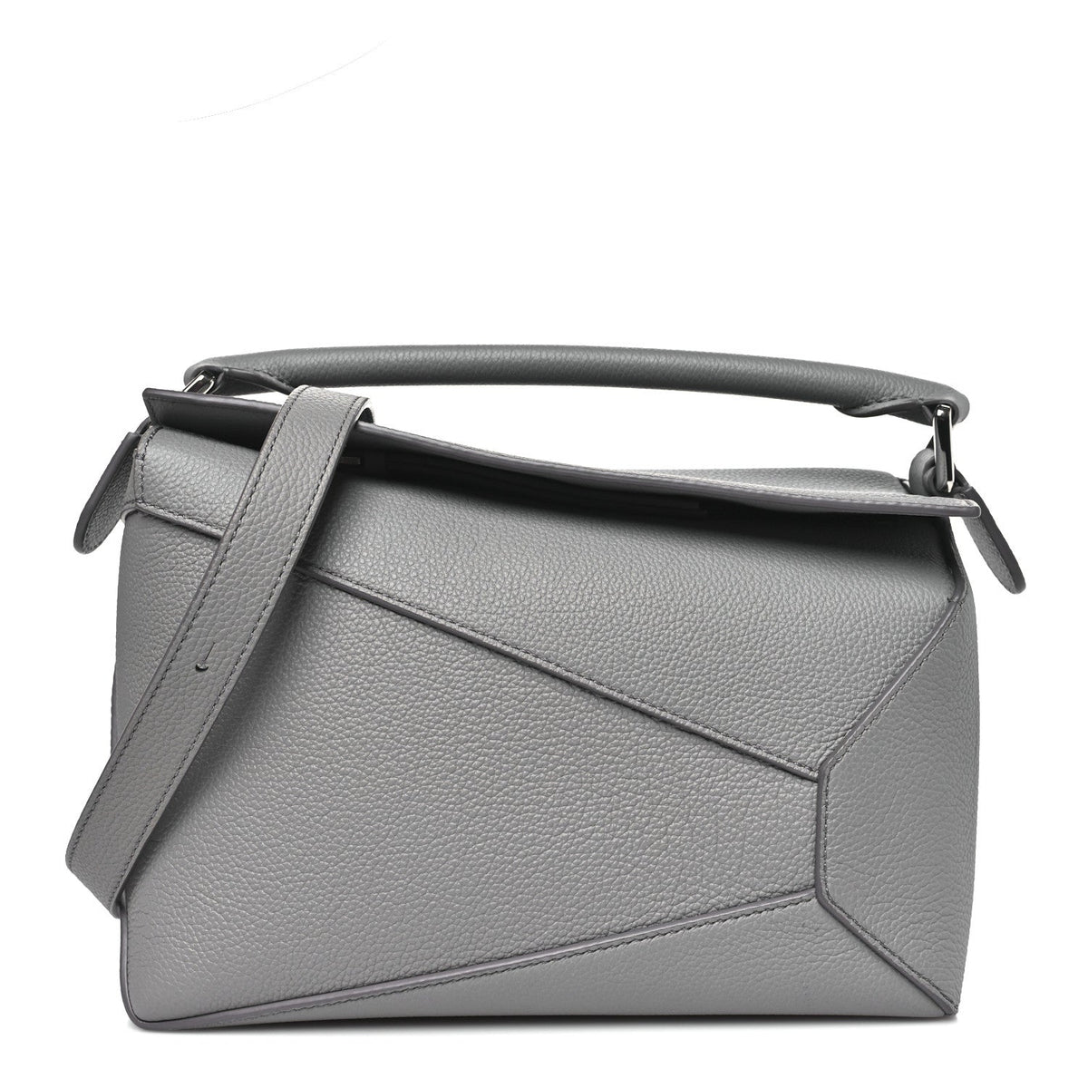 Soft Grained Calfskin Small Puzzle Edge Bag Pearl Grey