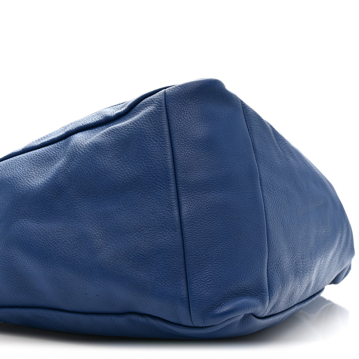 Vitello Daino Triangle Shoulder Bag Blue