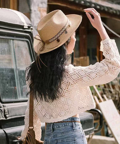 Bohemian Style Holiday Straw Woven Beach Cowboy Hat