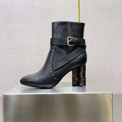 LV 25s Silhouette Ankle Boot 75mm Black Cowhide