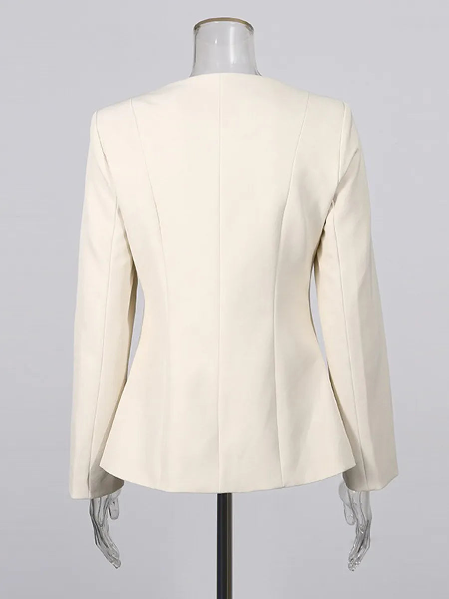 Rosalyn Metal Buckle Embellished Suit Two Piece Set