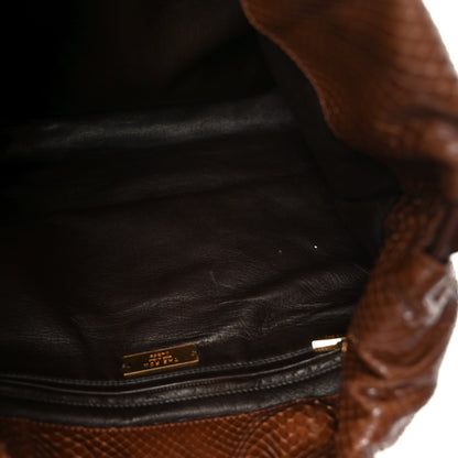 Snakeskin Angy Hobo Bag Brown