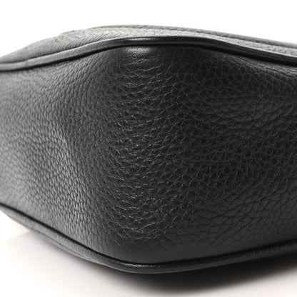 Pebbled Calfskin Small Soho Disco Bag Black
