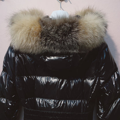 Moncler 25 Long Down Jacket Glossy Black Polyester 289151