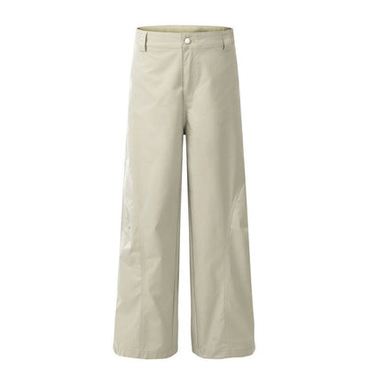 Double-Knee Pleated Wide-Leg Cargo Pants Curved Cut Lightweight Design