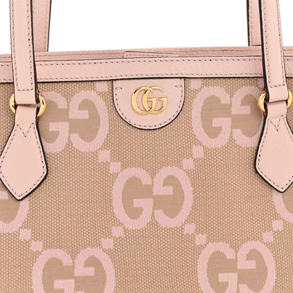 Monogram Jumbo GG Textured Dollar Calfskin Medium Ophidia Shopping Tote Beige Perfect Pink