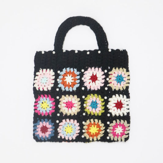 Crochet Granny Square Bag Hand Hook Hollow Bag