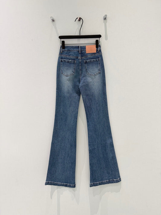 Celine 26S Flap Pocket Flared Jeans Union Wash Cotton 351198