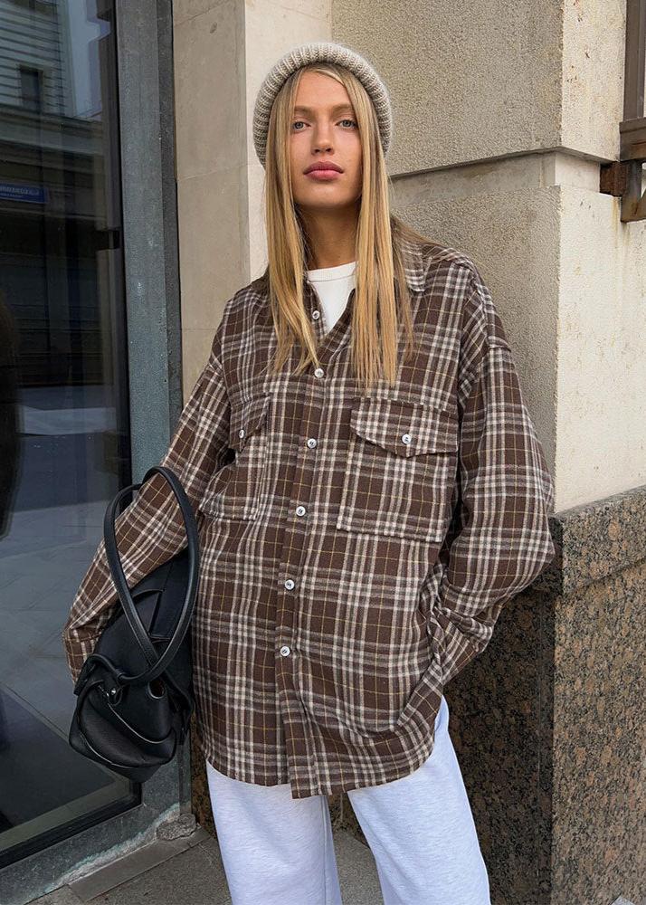 Plaid Long Sleeve Shirt In Soft Fabric