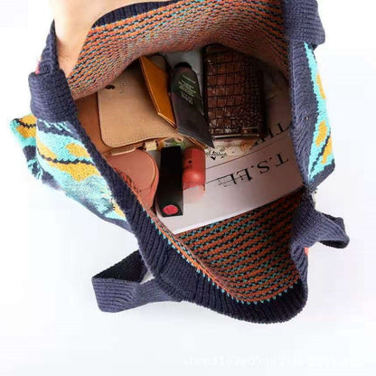 Crochet Tote Bag Casual Love Knit Bag