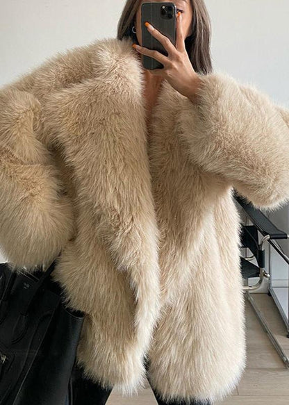 Suit Collar Fur Coat Premium Plush Material