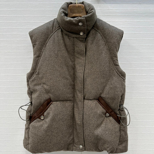LP 25 Down Vest Taupe Wool Polyester 304336