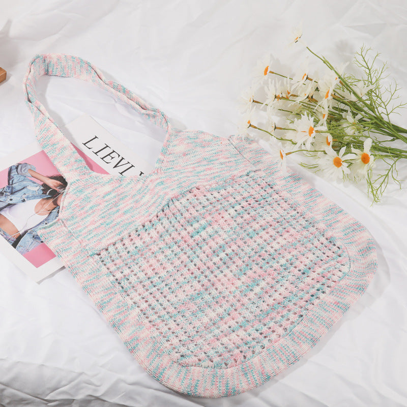 Crochet Tote Bag Hollow Mesh Shoulder Bag