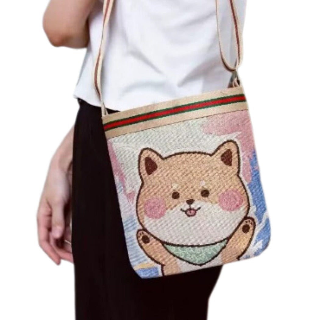 Cosbai - Cute Cartoon Crossbody Bag With Zipper