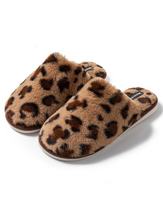 Leopard Plush Soft Warm Slippers