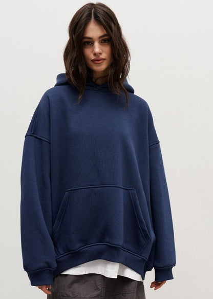 Oversized Polar Fleece Hoodie With Kangaroo Pocket