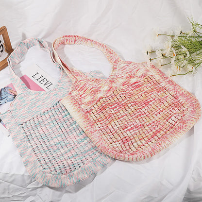Crochet Tote Bag Hollow Mesh Shoulder Bag